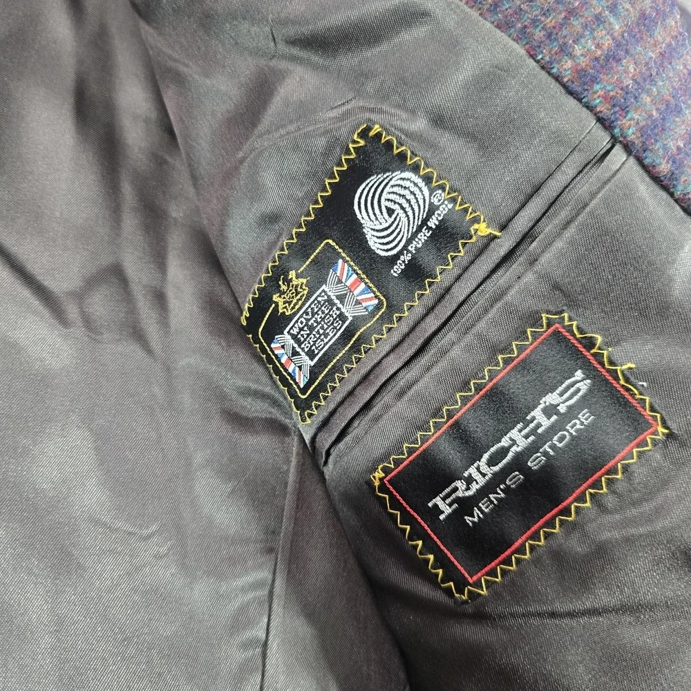 Polo University Club Ralph Lauren Tweed Blazer Men 40 Purple Green British Isles